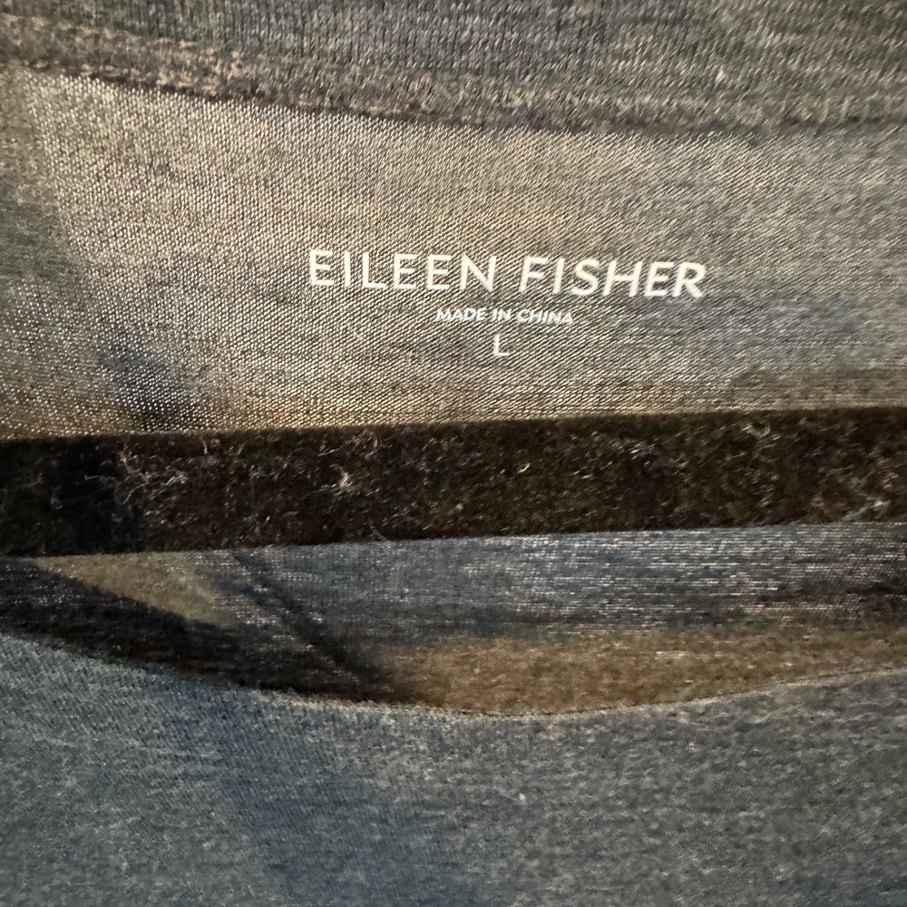 Eileen Fisher Charcoal Long Sleeve Top - Picture 3 of 4